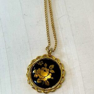 Limoges Castel France Rose Necklace